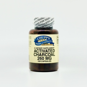 Chupp's Herbs Activated Charcoal -- 260 mg - 100 Capsules