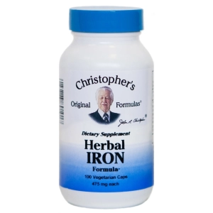 Christopher's Herbal Iron - 1000 mg -- 100 Vegetarian Capsules