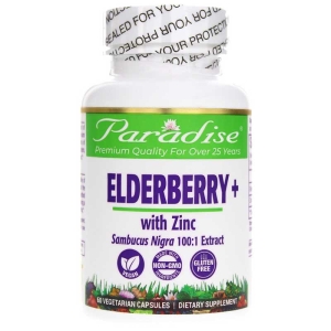 Paradise Herbs Elderberry with Zinc -- 60 Vegetarian Capsules