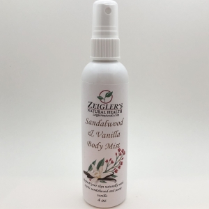 Zeigler's Sandalwood & Vanilla Body Mist -- 4 oz