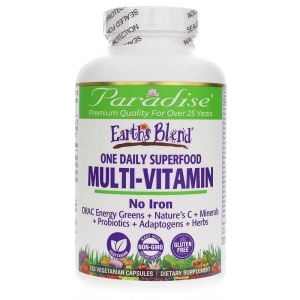 Paradise Herbs Earth's Blend Multi-Vitamin - No Iron -- 120 Vegetarian Capsules