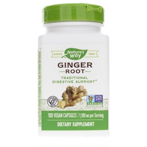 Nature's Way Ginger Root -- 100 Vegan Capsules