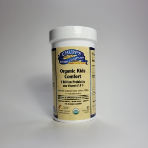 Chupp's Herbs Organic Kids Comfort Chewable Probiotic, Strawberry Banana -- 30 Tablets