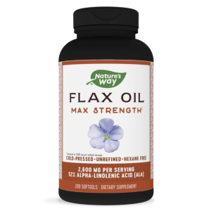 Nature's Way Flax Oil Max Strength -- 200 Softgels