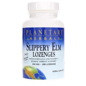 Planetary Herbals Slippery Elm Lozenges with Echinacea and Vitamin C, Tangerine --200 mg - 200 Lozenges